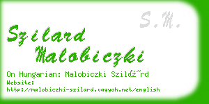 szilard malobiczki business card